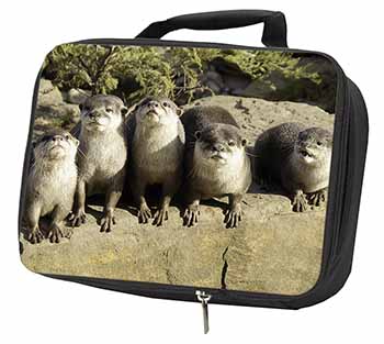 Cute Otters Black Insulated School Lunch Box/Picnic Bag