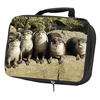 Cute Otters Black Insulated School Lunch Box/Picnic Bag