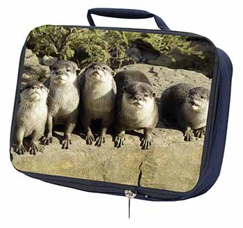 Cute Otters Navy Insulated School Lunch Box/Picnic Bag