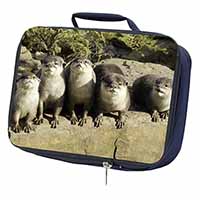 Cute Otters Navy Insulated School Lunch Box/Picnic Bag