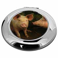 Pigs in Sty Make-Up Round Compact Mirror