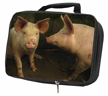 Pigs in Sty Black Insulated School Lunch Box/Picnic Bag