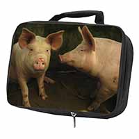 Pigs in Sty Black Insulated School Lunch Box/Picnic Bag