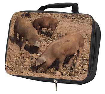 New Baby Pigs Black Insulated School Lunch Box/Picnic Bag