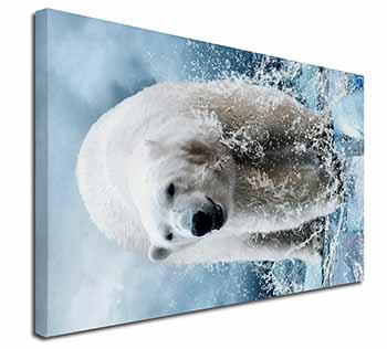 Polar Bear on Ice Water Canvas X-Large 30"x20" Wall Art Print