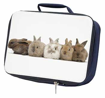 Cute Rabbits Navy Insulated School Lunch Box/Picnic Bag