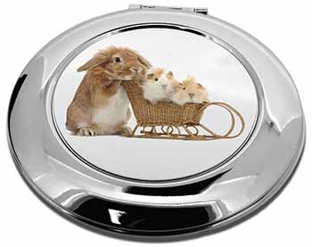 Rabbit and Guinea Pigs Make-Up Round Compact Mirror