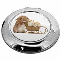 Rabbit and Guinea Pigs Make-Up Round Compact Mirror