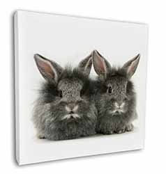 Silver Rabbits Square Canvas 12"x12" Wall Art Picture Print