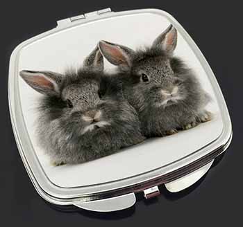 Silver Rabbits Make-Up Compact Mirror