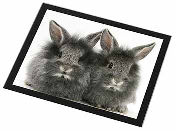 Silver Rabbits Black Rim High Quality Glass Placemat