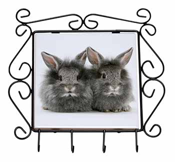 Silver Rabbits Wrought Iron Key Holder Hooks