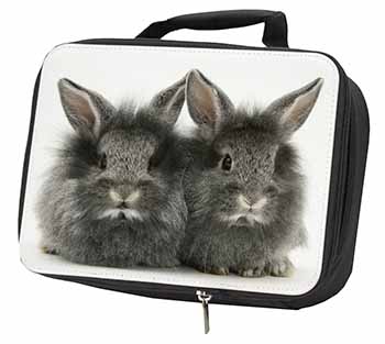 Silver Rabbits Black Insulated School Lunch Box/Picnic Bag