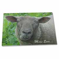 Large Glass Cutting Chopping Board Cute Sheep 