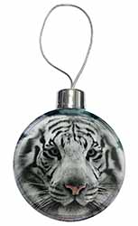 Siberian White Tiger Christmas Bauble