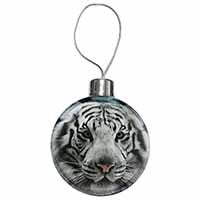 Siberian White Tiger Christmas Bauble