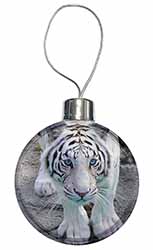 Siberian White Tiger Christmas Bauble