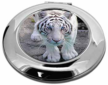 Siberian White Tiger Make-Up Round Compact Mirror