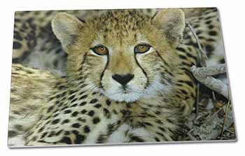 Large Glass Cutting Chopping Board Baby Cheetah