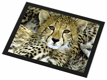 Baby Cheetah Black Rim High Quality Glass Placemat