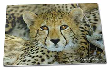 Large Glass Cutting Chopping Board Baby Cheetah 