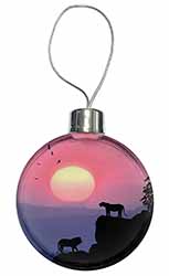 African Lions Sunrise Christmas Bauble