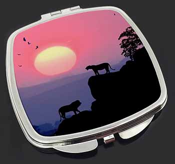 African Lions Sunrise Make-Up Compact Mirror