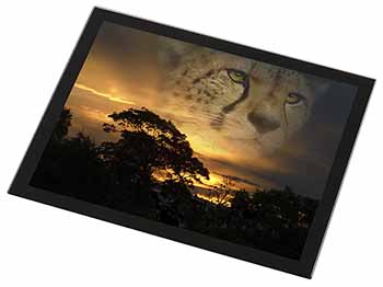 Cheetah Watch Black Rim High Quality Glass Placemat