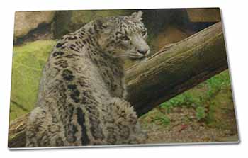 Large Glass Cutting Chopping Board Gorgeous Snow Leopard