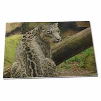 Large Glass Cutting Chopping Board Gorgeous Snow Leopard