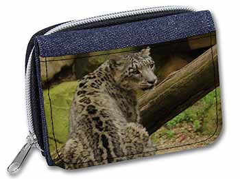 Gorgeous Snow Leopard Unisex Denim Purse Wallet