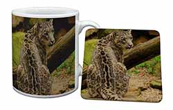 Gorgeous Snow Leopard Mug and Coaster Set