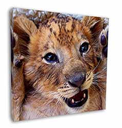 Cute Lion Cub Square Canvas 12"x12" Wall Art Picture Print