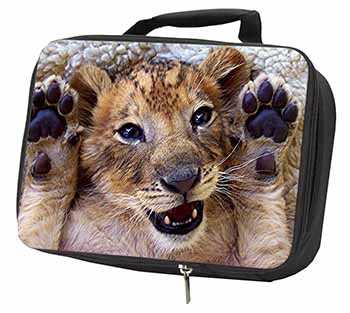 Cute Lion Cub Black Insulated School Lunch Box/Picnic Bag