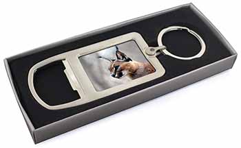 Lynx Caracal Chrome Metal Bottle Opener Keyring in Box