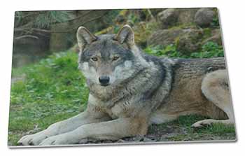 Large Glass Cutting Chopping Board A Gorgeous Wolf