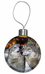 Wolves  in Love Christmas Bauble