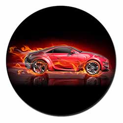 Red Fire Sports Car Fridge Magnet Printed Full Colour