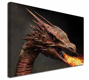 Fierce Fire Flame Mouth Dragon Canvas X-Large 30"x20" Wall Art Print