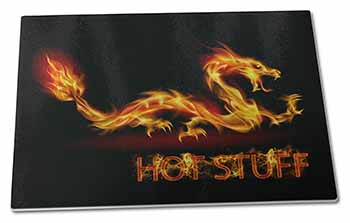 Large Glass Cutting Chopping Board Flame Dragon 