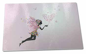 Large Glass Cutting Chopping Board Fairy with Butterflies