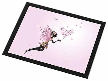 Fairy with Butterflies Black Rim High Quality Glass Placemat