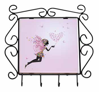 Fairy with Butterflies Wrought Iron Key Holder Hooks