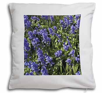 Bluebells in the Wood Soft White Velvet Feel Scatter Cushion