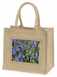 Bluebells in the Wood Natural/Beige Jute Large Shopping Bag