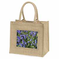 Bluebells in the Wood Natural/Beige Jute Large Shopping Bag