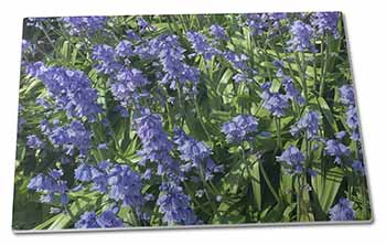 Large Glass Cutting Chopping Board Bluebells in the Wood