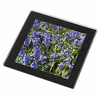 Bluebells in the Wood Black Rim High Quality Glass Coaster