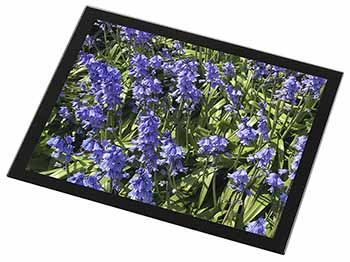 Bluebells in the Wood Black Rim High Quality Glass Placemat