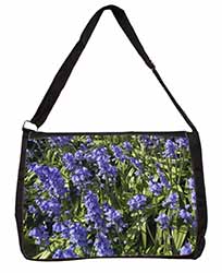 Bluebells in the Wood Large Black Laptop Shoulder Bag School/College